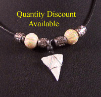 Shark Tooth with Wood and Metal Beads